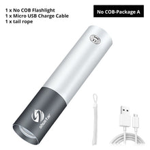 이미지를 갤러리 뷰어에 로드 , USB 충전식 미니 LED 손전등 3 조명 모드 방수 토치 망원경 줌 세련된 휴대용 정장 밤 조명