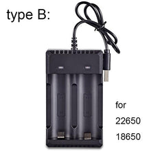 이미지를 갤러리 뷰어에 로드 , USB 충전식 배터리 충전기 18650 14500 AA AAA 1.2V 3.7V 리튬 이온 고속 1/2/3 포트 슬롯 18350 배터리 충전