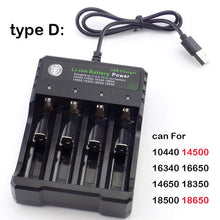 이미지를 갤러리 뷰어에 로드 , USB 충전식 배터리 충전기 18650 14500 AA AAA 1.2V 3.7V 리튬 이온 고속 1/2/3 포트 슬롯 18350 배터리 충전