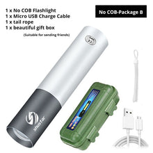 이미지를 갤러리 뷰어에 로드 , USB 충전식 미니 LED 손전등 3 조명 모드 방수 토치 망원경 줌 세련된 휴대용 정장 밤 조명
