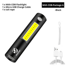이미지를 갤러리 뷰어에 로드 , USB 충전식 미니 LED 손전등 3 조명 모드 방수 토치 망원경 줌 세련된 휴대용 정장 밤 조명
