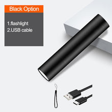 이미지를 갤러리 뷰어에 로드 , 미니 LED 손전등 USB 충전식 3 조명 모드 방수 토치 망원경 줌 세련된 휴대용 정장 밤 조명
