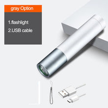 이미지를 갤러리 뷰어에 로드 , 미니 LED 손전등 USB 충전식 3 조명 모드 방수 토치 망원경 줌 세련된 휴대용 정장 밤 조명
