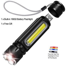 이미지를 갤러리 뷰어에 로드 , 8000LM 다기능 LED 손전등 USB 충전식 배터리 강력한 T6 토치 사이드 COB 라이트 Linterna 꼬리 자석 작업 빛
